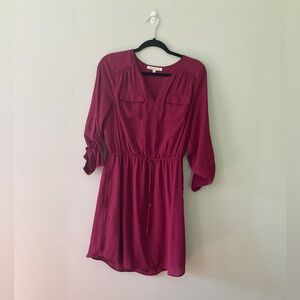Daniel Rainn 3/4 to Long Sleeve Medium Cranberry Red Knee Length
